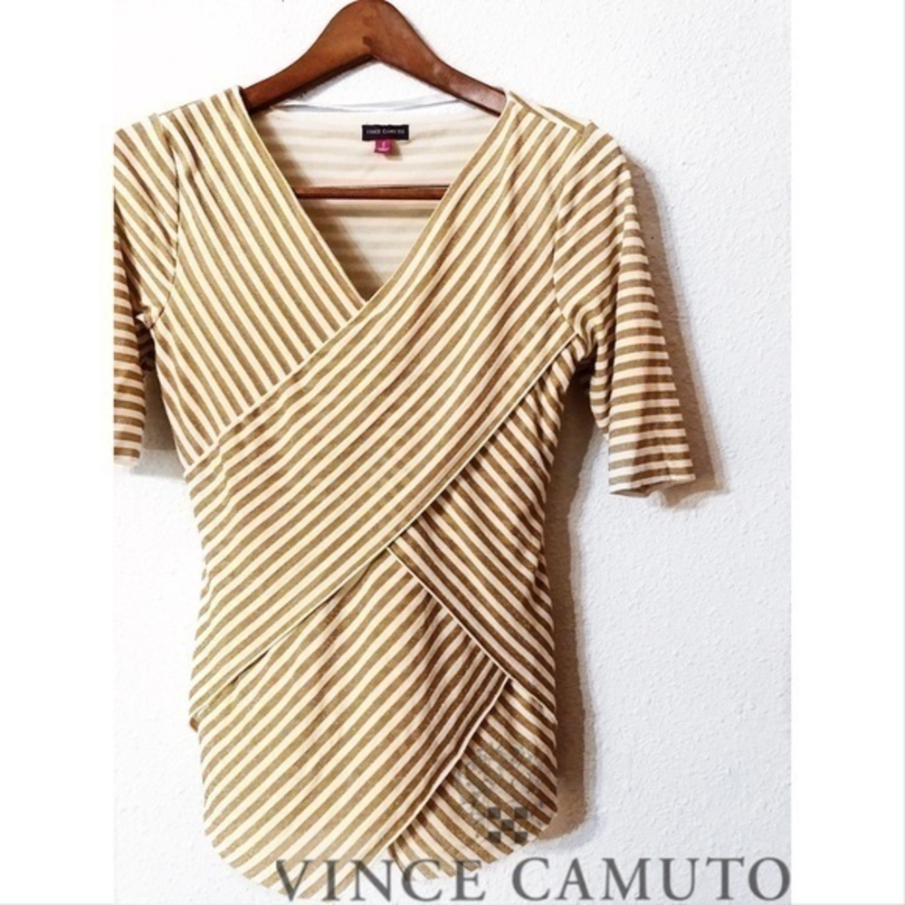 Vince Camuto embellished faux wrapped top